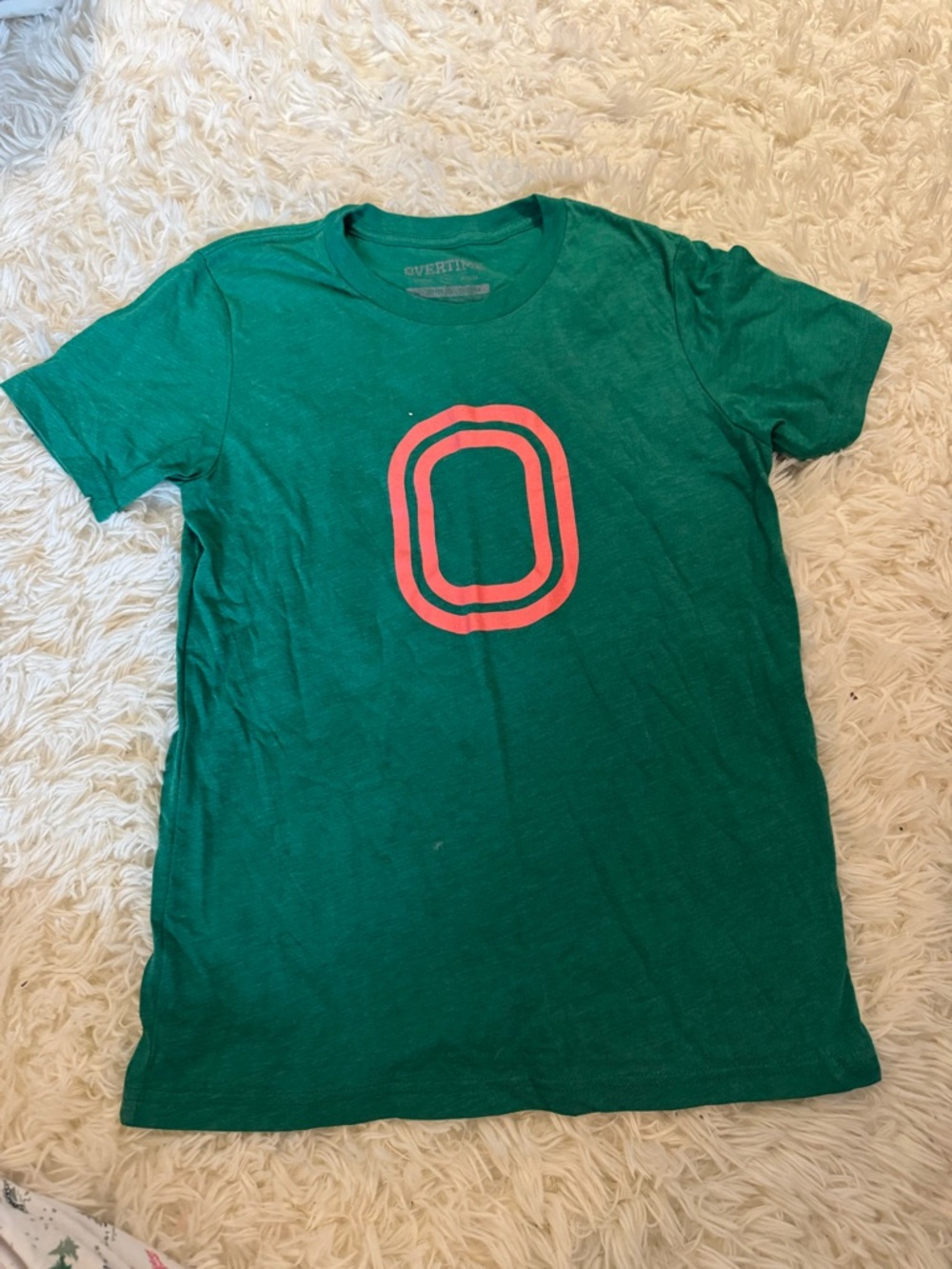 Green OVERTIME T-Shirt with Pink Overtime Logo. NEW WITH TAGS! Boys/Girls size L